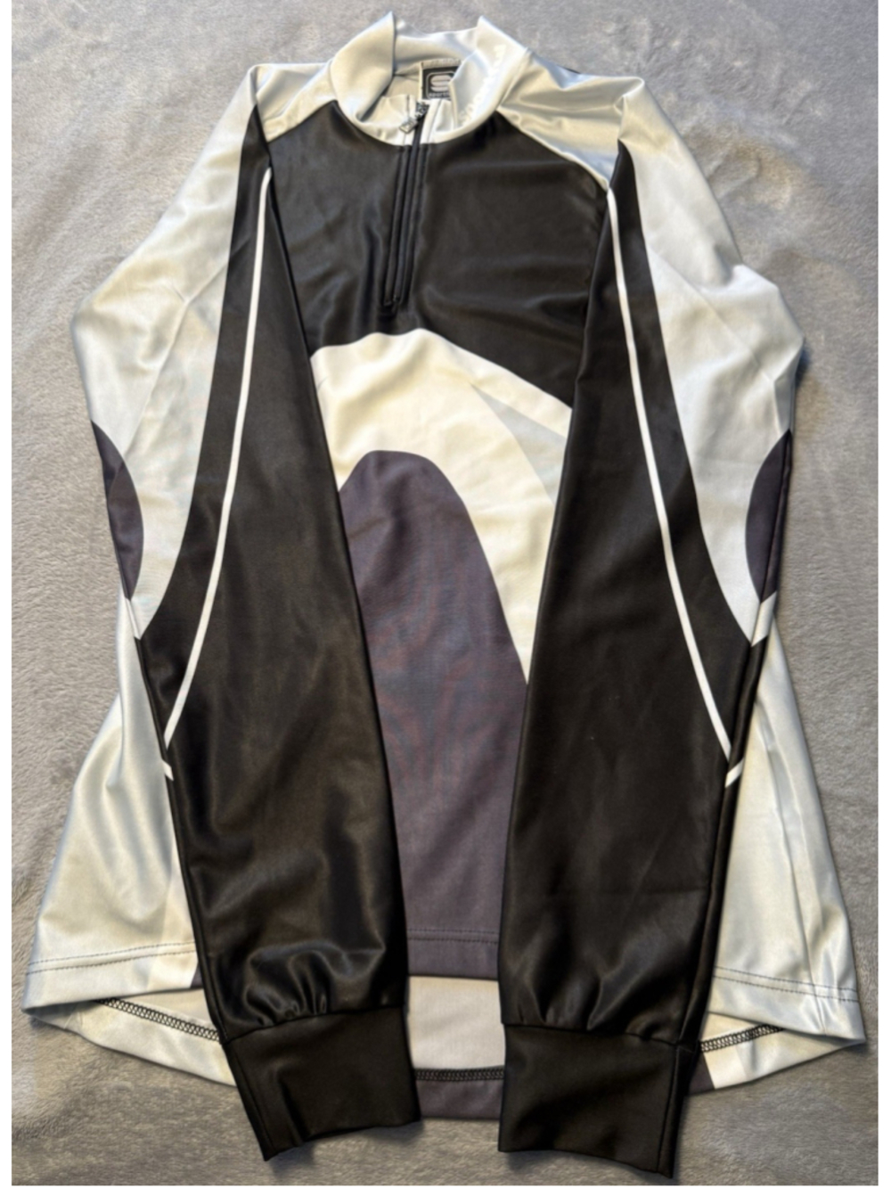 Sportful Mens Long Sleeve Cycling Jersey Black White Gray Size Large
